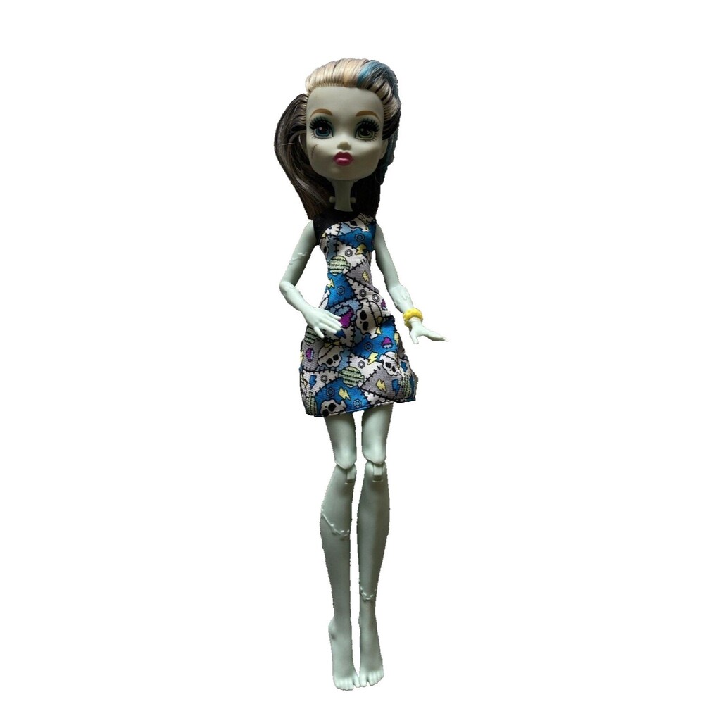 Monster High Frankie Stein Doll 11" 2008/2015-Skull Dress-No Shoes-Articulated